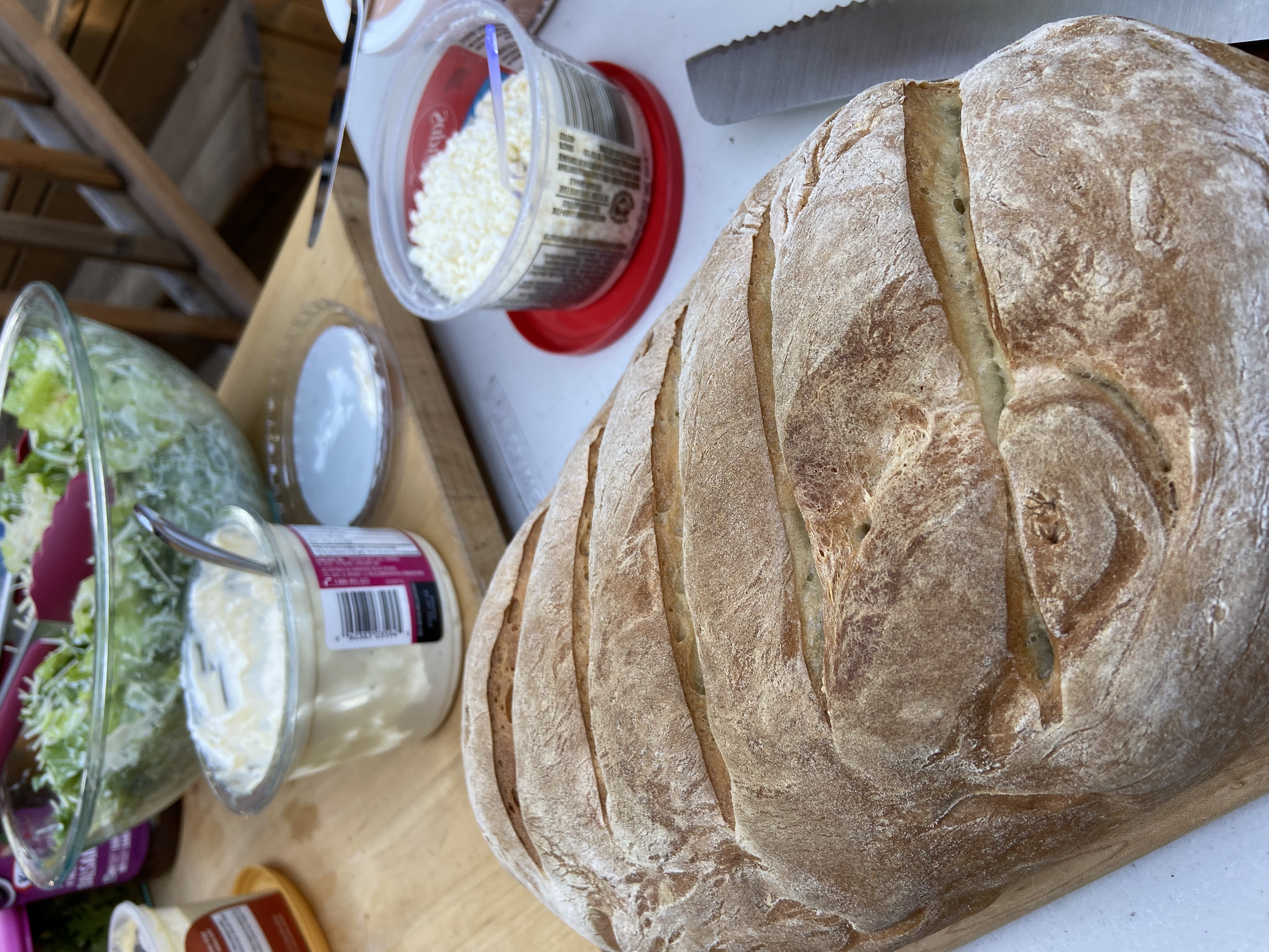 Dinner on table, Bread and Salad